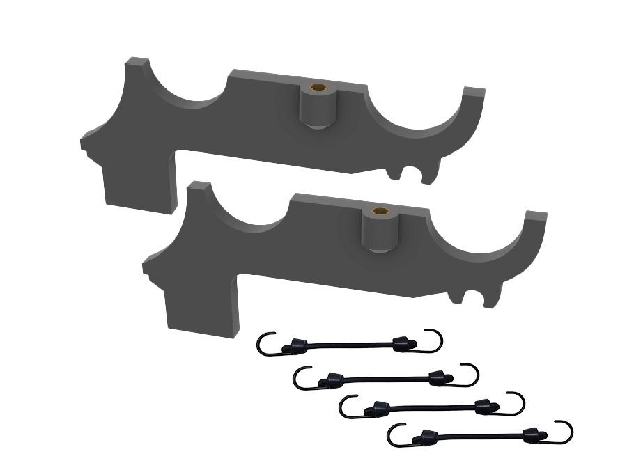 Pair of TogDrop® Dual Backdrop Saddles with Bungee tie downs on white background