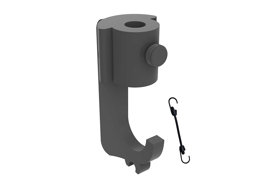 J-Hooks with tie downs designed to hang backdrops from ceiling