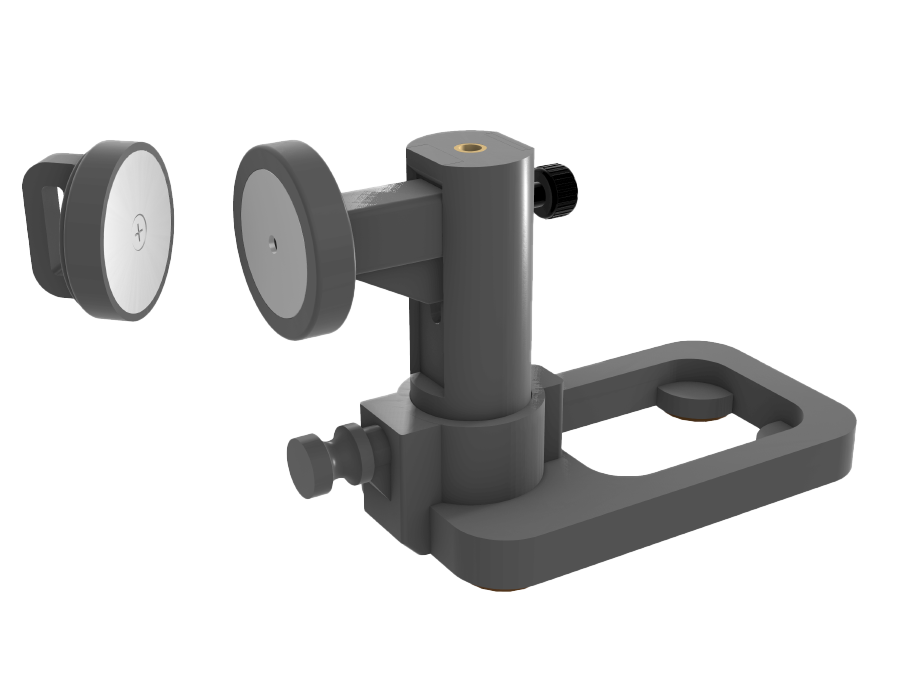 Floor stretcher with swivel adjustment securing bottom of backdrop with weighted base and bungee