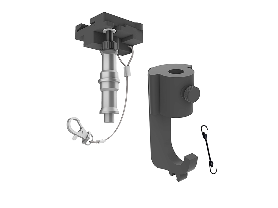 Set of TogDrop® J-Hooks and Drop Ceiling Mounts on white background
