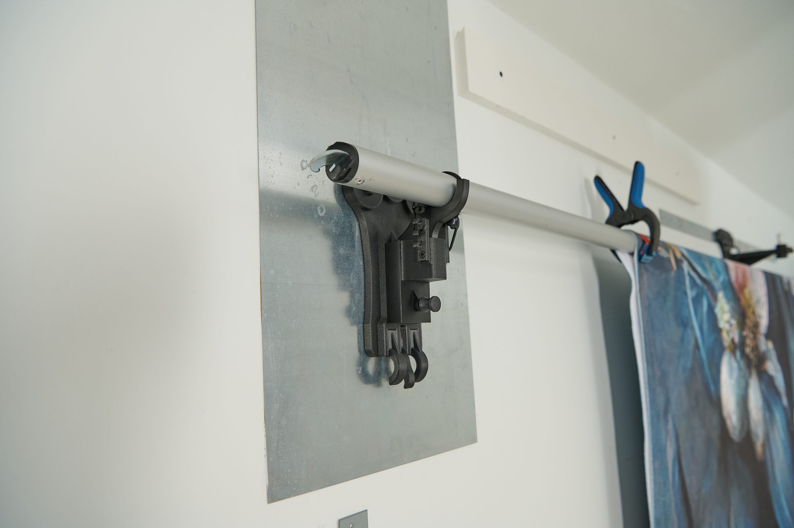 TogDrop® Triple Head Magnetic Base attached to sheet metal