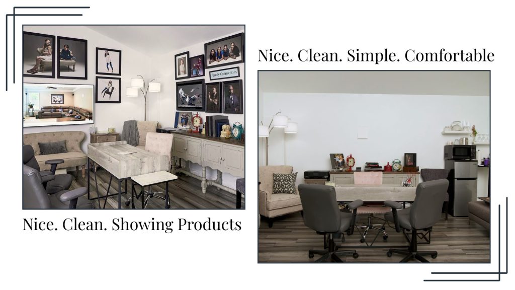 Nice. Clean. Showing Products or Simple and Comfortable