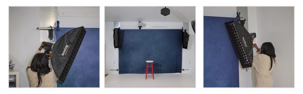 clean studio space with lights attached to TogDrop base