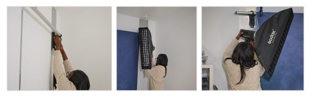 clean studio space with lights attached to TogDrop base