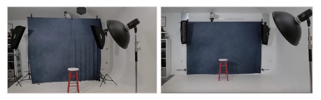 small home studio using TogDrop integrated lighting for consistent results