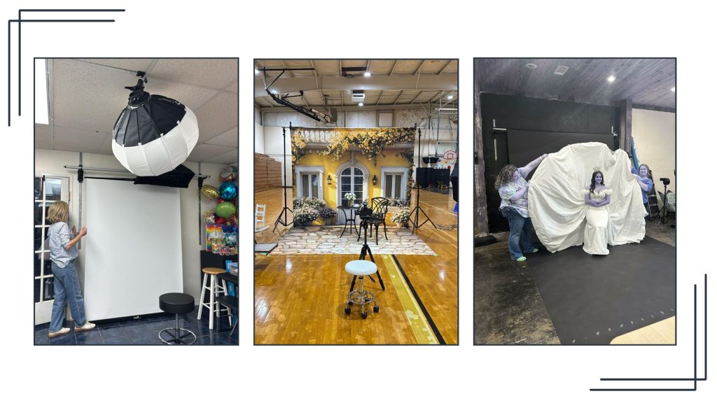 Modern photography studio aesthetic with cohesive color palette and lighting.