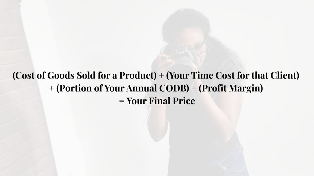 understanding cost of goods sold for profitable photography pricing