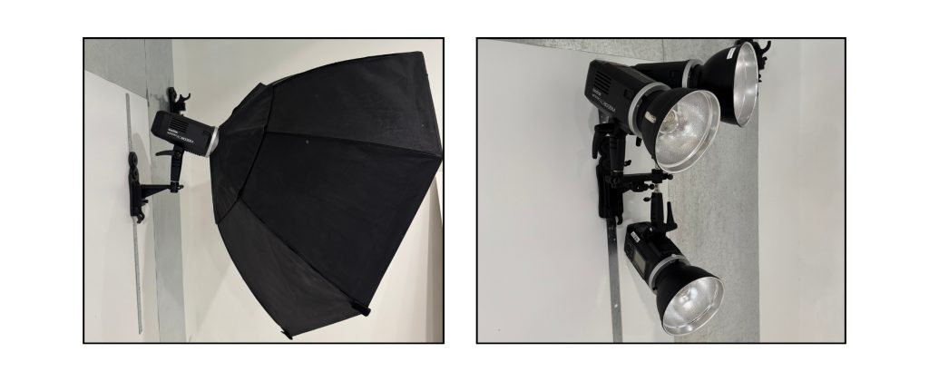 Studio lighting setups used consistently to develop a recognizable photography style
