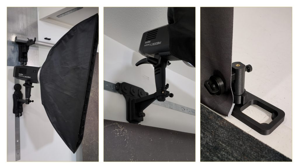 togdrop lighting options and floor stretcher system, modular studio accessories, studio lighting setup, backdrop support tools