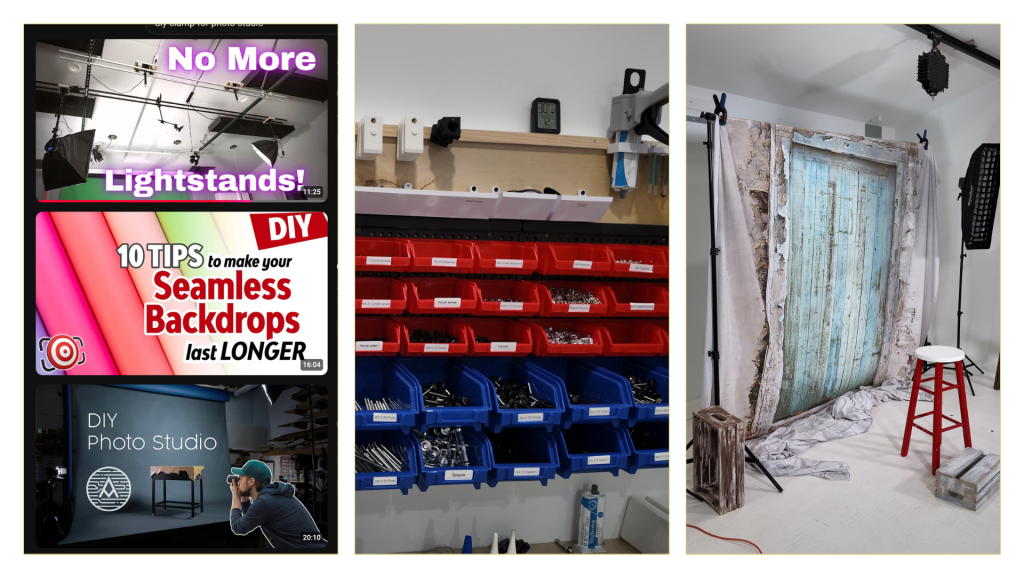 before and after photography studio comparison cluttered setup versus modular studio system