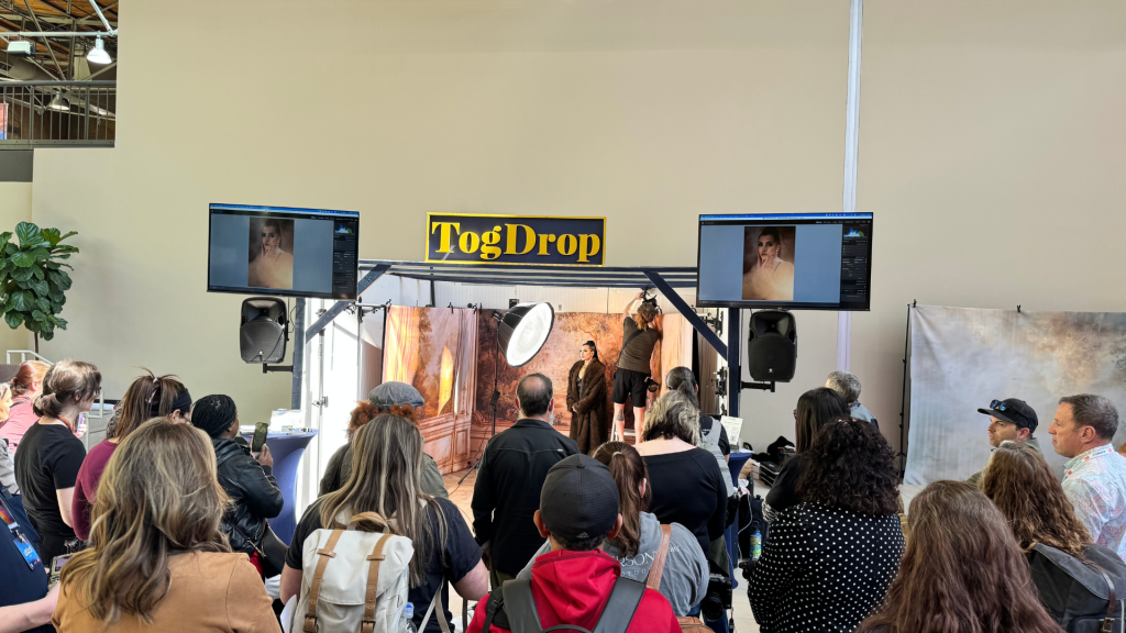 mark teaching photography workflow at shutterfest togdrop booth