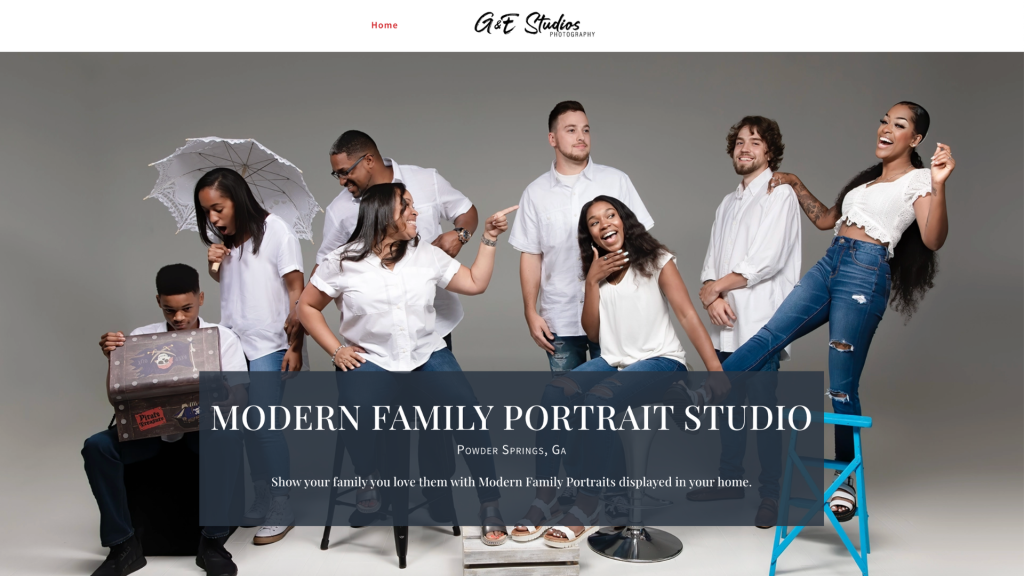 photography website without studio images showing missed marketing opportunity