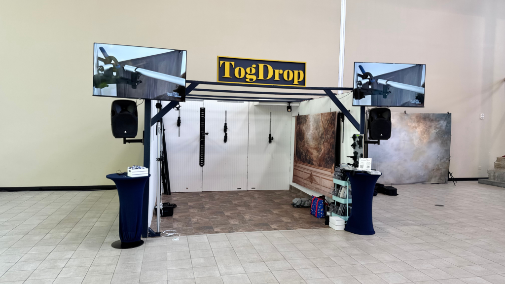 photography studio setup at shutterfest event showing clean organized space